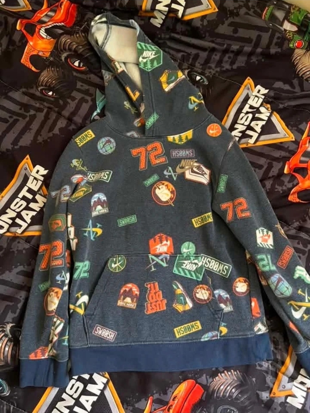 Nike Kids' Blue Logo-Print Hoodie